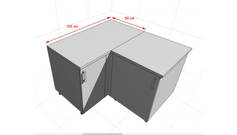 Grey 105 ND 1F BB Pastatoma Kampinė Spintelė