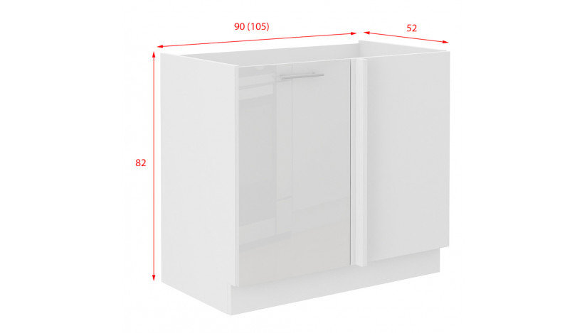 LARA 105 ND 1F BB pastatoma kampinė spintelė balta