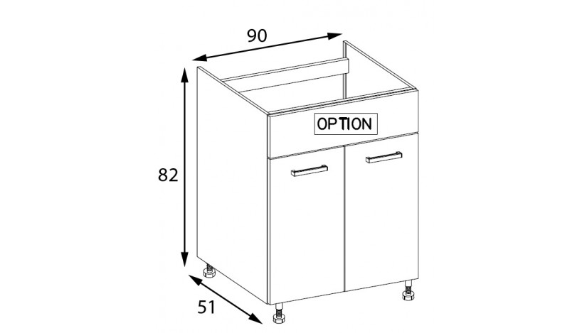 Glamour GLA-13D Kriauklės Spintelė 90 cm Mėlyna