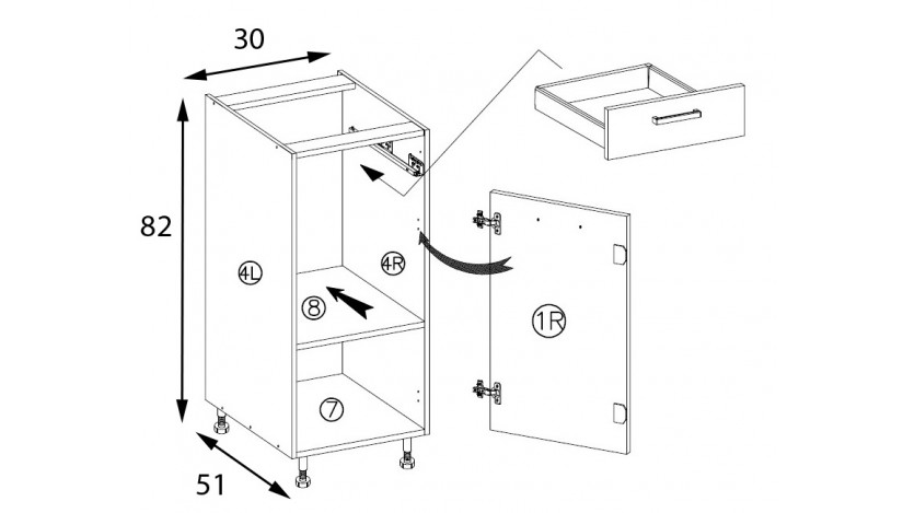 Smart SMA-1D pastatoma spintelė 30 cm