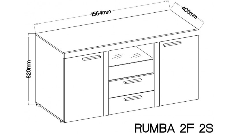 Rumba sekcija su komoda sonoma