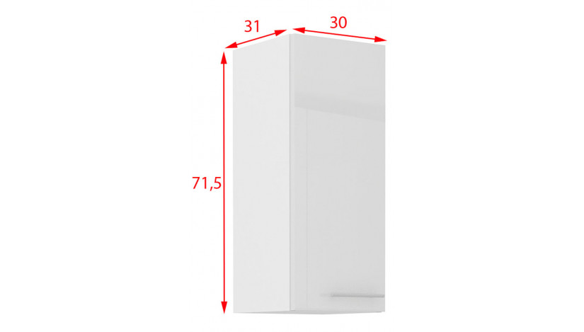 LARA 30 G-72 1F pakabinama spintelė balta