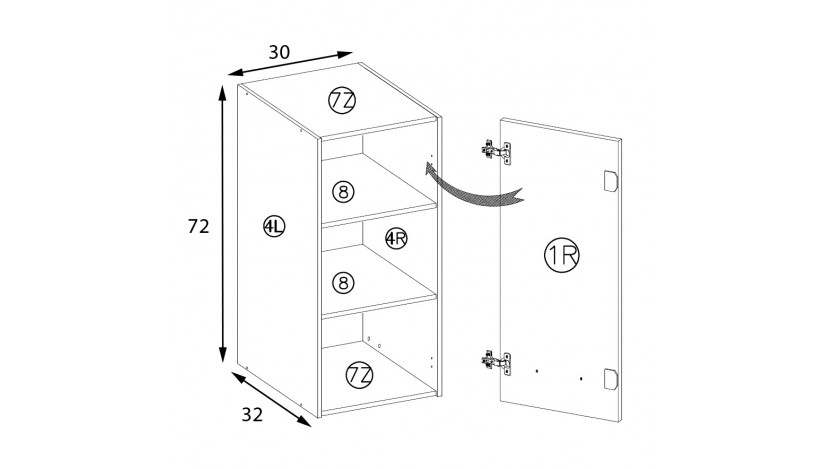 Smart SMA-30G Spintelė pakabinama 30 cm