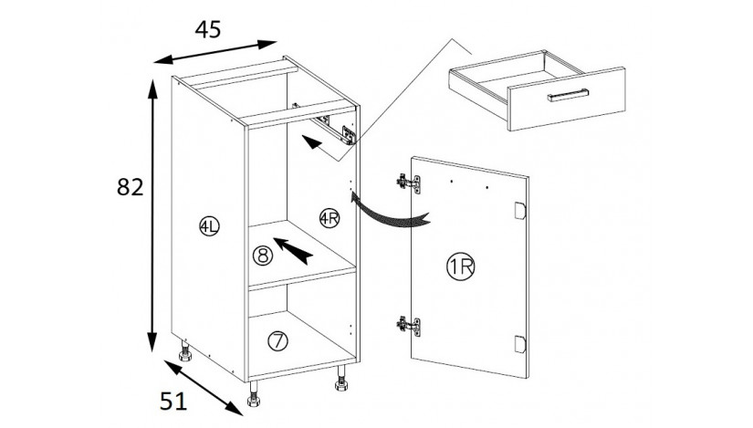 Econo ECO-3D pastatoma spintelė 45 cm