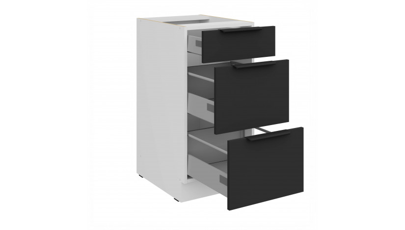 ARIA BL/WH 40 D 3S BB PREMIUM pastatoma spintelė su stalčiais