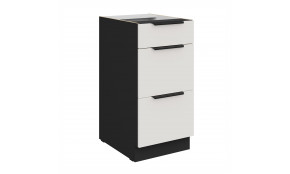 ARIA WH/BL 40 D 3S BB PREMIUM pastatoma spintelė su stalčiais
