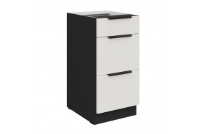 ARIA WH/BL 40 D 3S BB PREMIUM pastatoma spintelė su stalčiais
