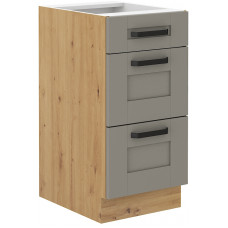LUNA 40 D 3S BB spintelė su stalčiais Claygrey Artisan