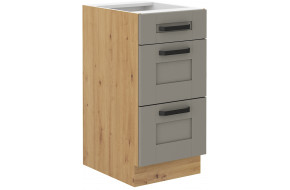 LUNA 40 D 3S BB spintelė su stalčiais Claygrey Artisan PREMIUM