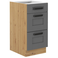LUNA 40 D 3S BB spintelė su stalčiais Dustgrey Artisan PREMIUM