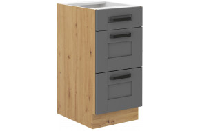 LUNA 40 D 3S BB spintelė su stalčiais Dustgrey Artisan PREMIUM