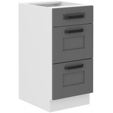 LUNA 40 D 3S BB spintelė su stalčiais Dustgrey Balta