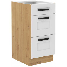 LUNA 40 D 3S BB spintelė su stalčiais Balta Artisan
