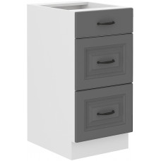 Stilo 40 D 3S BB spintelė su stalčiais Dustgrey balta