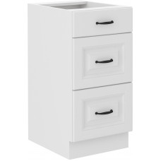 Stilo 40 D 3S BB spintelė su stalčiais balta balta PREMIUM