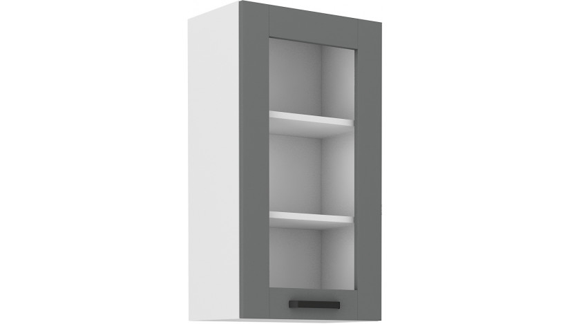 LUNA 40 GS-108 1F Dustgrey Balta pakabinama spintelė su stiklu