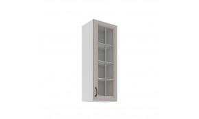 STILO 40 GS-108 1F Claygrey balta pakabinama spintelė su stiklu