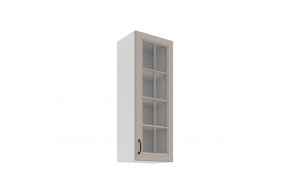 STILO 40 GS-108 1F Claygrey balta pakabinama spintelė su stiklu
