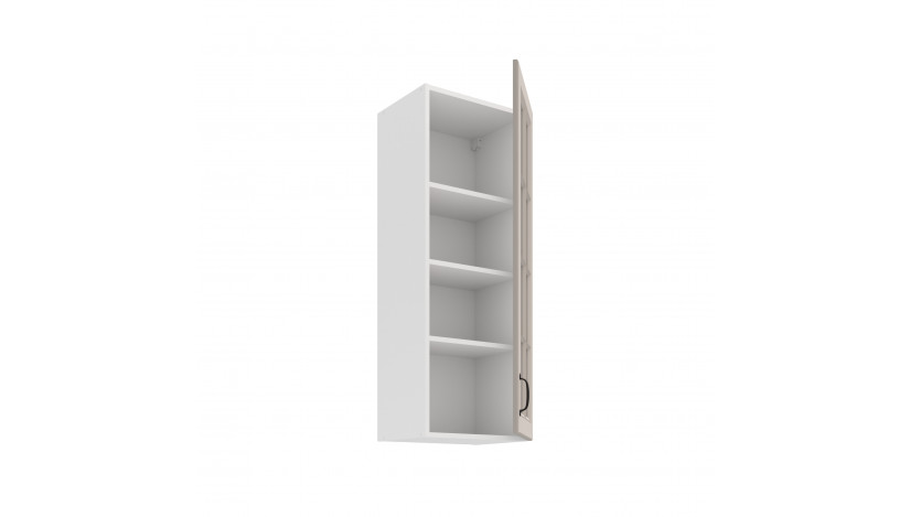 STILO 40 GS-108 1F Claygrey balta pakabinama spintelė su stiklu