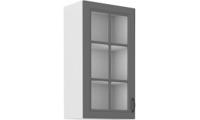 STILO 40 GS-108 1F Dustgrey balta pakabinama spintelė su stiklu