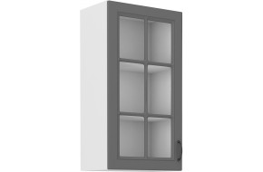 STILO 40 GS-108 1F Dustgrey balta pakabinama spintelė su stiklu