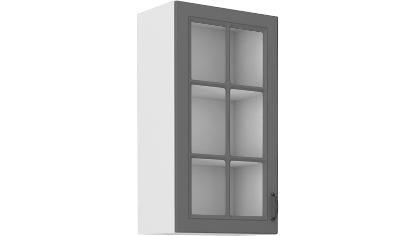 STILO 40 GS-108 1F Dustgrey balta pakabinama spintelė su stiklu