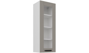 LUNA 40 GS-108 1F Claygrey Balta pakabinama spintelė su stiklu