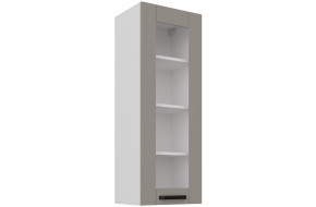 LUNA 40 GS-108 1F Claygrey Balta pakabinama spintelė su stiklu