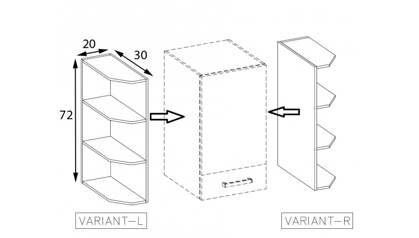 Smart SMA-46G Lentyna pakabinama kampinė 20 cm