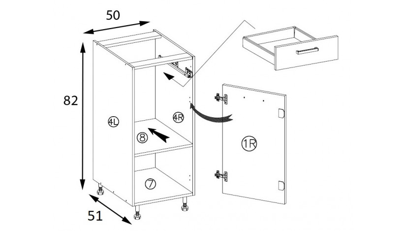 Econo ECO-4D pastatoma spintelė 50 cm