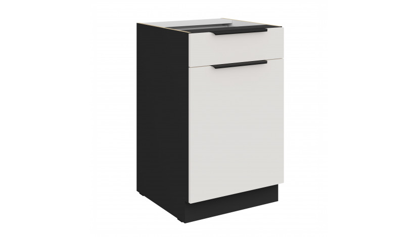 ARIA WH/BL 50 D 1F 1S BB PREMIUM pastatoma spintelė su 1 stalčiumi