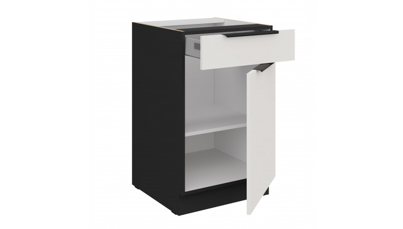 ARIA WH/BL 50 D 1F 1S BB PREMIUM pastatoma spintelė su 1 stalčiumi