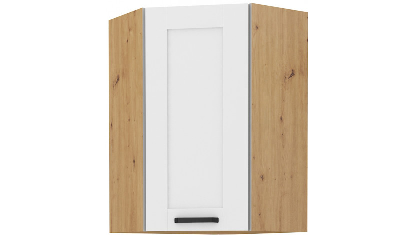 LUNA 58x58 GN-90 1F Pakabinama Kampinė Spintelė Balta Artisan