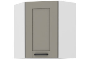 LUNA 60x60 GN-72 1F 45° Pakabinama Kampinė Spintelė Claygrey Balta