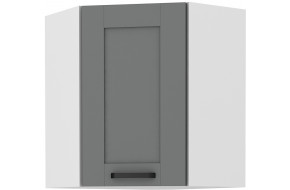 LUNA 60x60 GN-72 1F 45° Pakabinama Kampinė Spintelė Dustgrey Balta