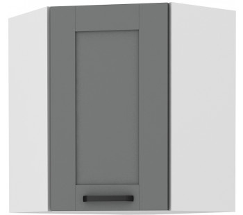 LUNA 60x60 GN-72 1F 45° Pakabinama Kampinė Spintelė Dustgrey Balta