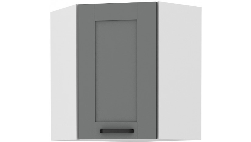 LUNA 58x58 GN-72 1F Pakabinama Kampinė Spintelė Dustgrey Balta