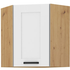 LUNA 60x60 GN-72 1F 45° Pakabinama Kampinė Spintelė Balta Artisan