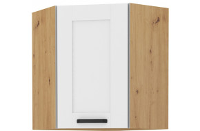 LUNA 60x60 GN-72 1F 45° Pakabinama Kampinė Spintelė Balta Artisan