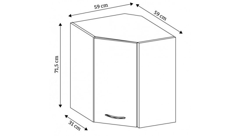 Bianka 58x58 GN-72 1F Pakabinama Kampinė Spintelė