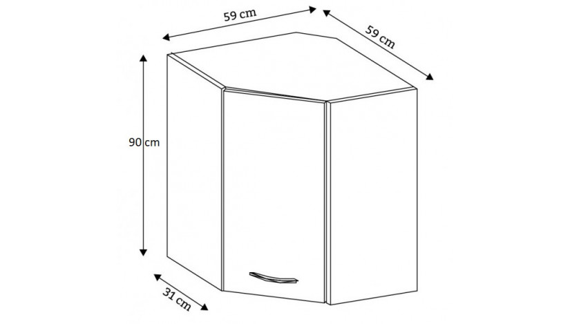 ARTISAN Balta 58x58 GN-90 1F Pakabinama Kampinė Spintelė