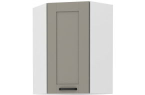 LUNA 60x60 GN-90 1F 45° Pakabinama Kampinė Spintelė Claygrey Balta