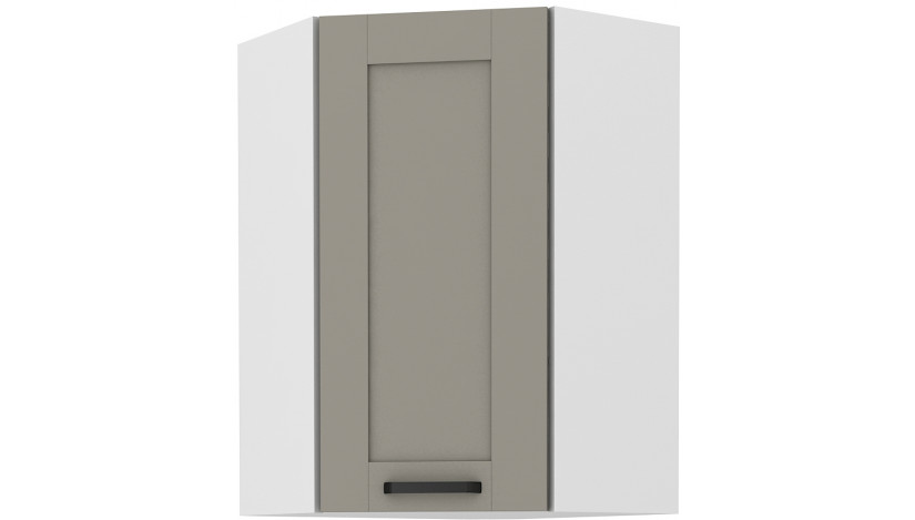 LUNA 58x58 GN-90 1F Pakabinama Kampinė Spintelė Claygrey Balta