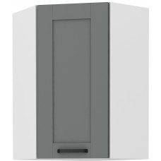 LUNA 58x58 GN-90 1F Pakabinama Kampinė Spintelė Dustgrey Balta