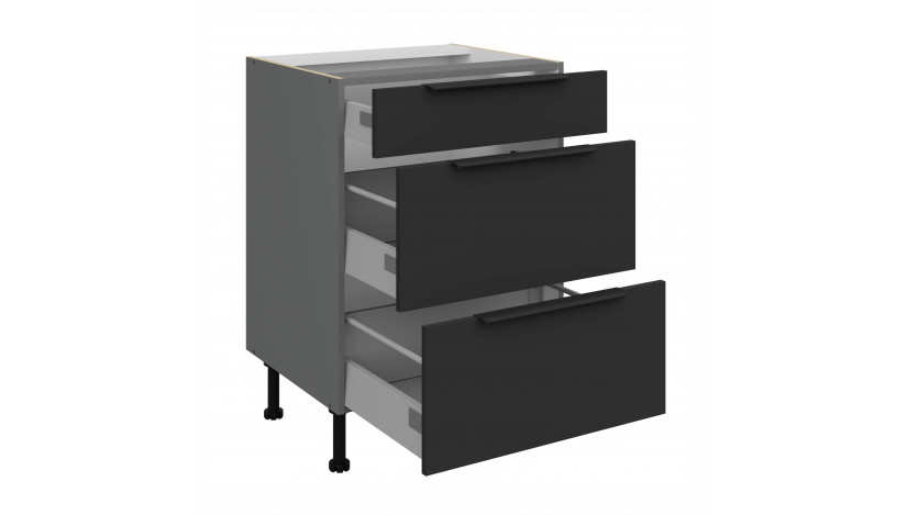 ARIA BL/ANT 60 D 3S BB PREMIUM pastatoma spintelė su stalčiais