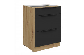 ARIA BL/AR 60 D 3S BB PREMIUM pastatoma spintelė su stalčiais
