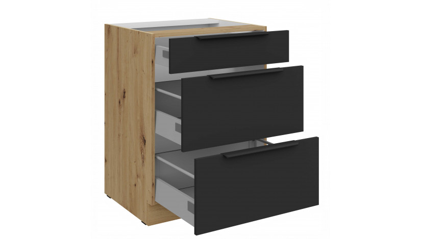 ARIA BL/AR 60 D 3S BB PREMIUM pastatoma spintelė su stalčiais
