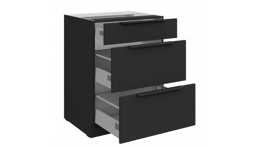 ARIA BL/BL 60 D 3S BB PREMIUM pastatoma spintelė su stalčiais