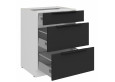 ARIA BL/WH 60 D 3S BB PREMIUM pastatoma spintelė su stalčiais