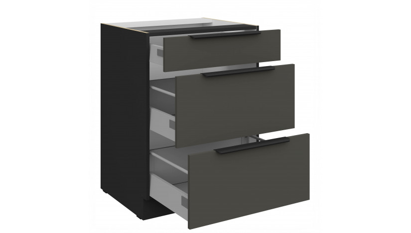 ARIA GR/BL 60 D 3S BB PREMIUM pastatoma spintelė su stalčiais